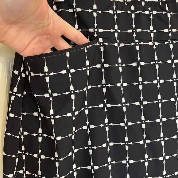 Tail black and white tennis boho arrow square pattern skirt with pockets size 4 - Picture 3 of 11